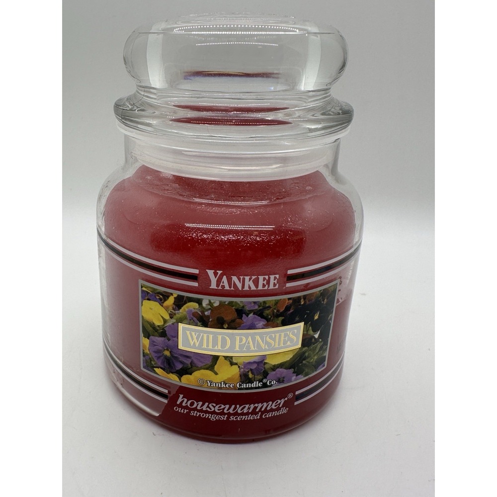 Yankee Candle Wild Pansies 14.5oz Black Band Housewarmer New OLD Stock RARE